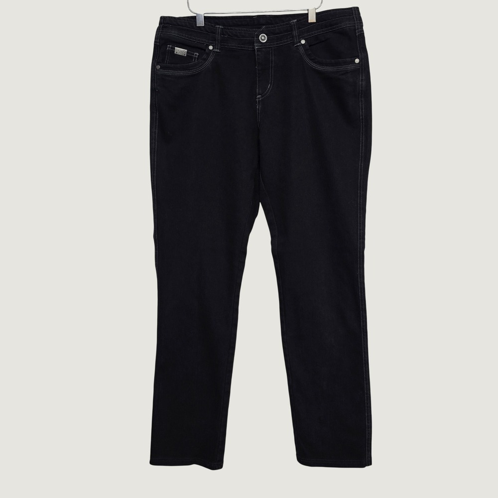 Kuhl Jeans Women 14 REG Black Stretch Straight Leg Pants Hiking Gorpcore Outdoor